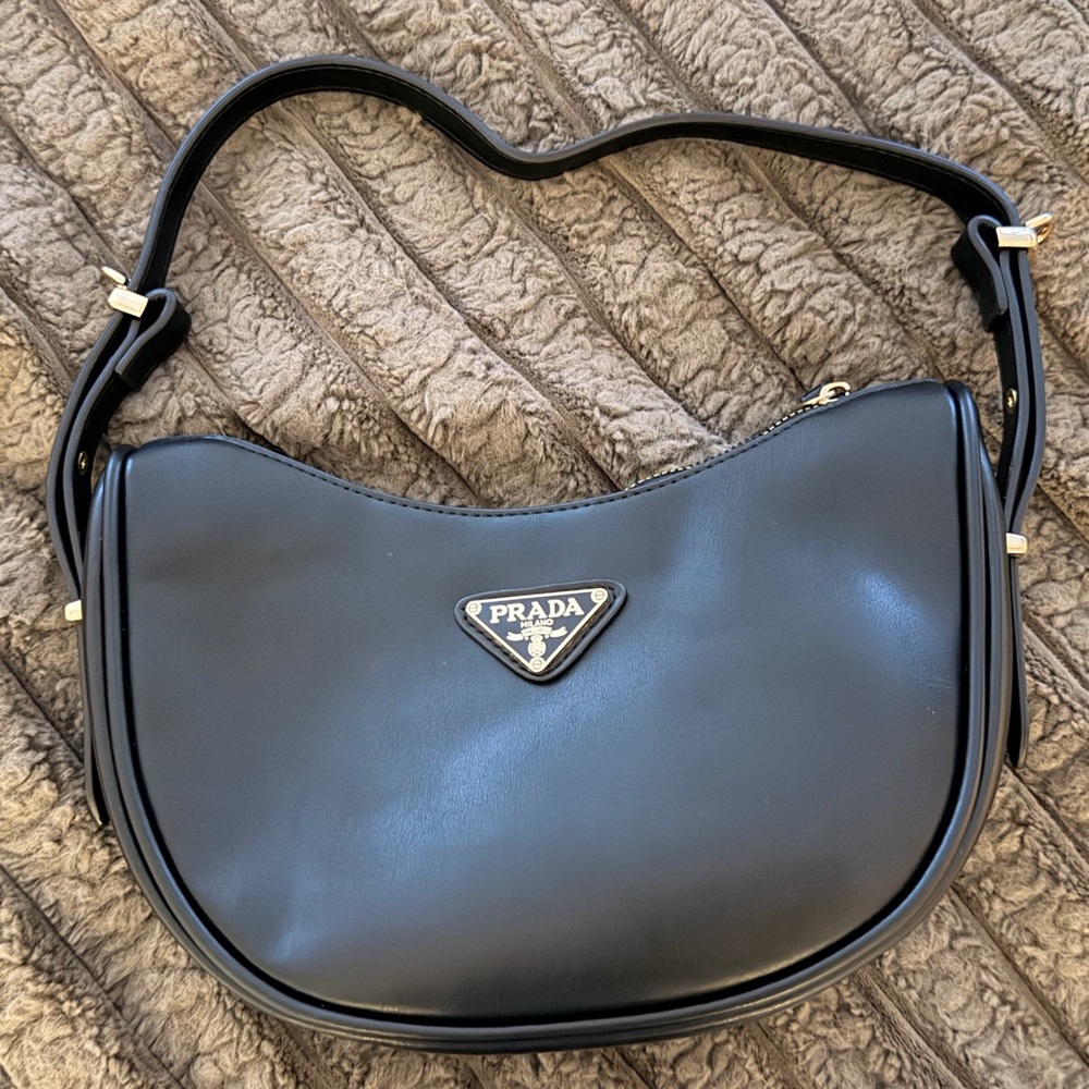 Prada Black Leather Shoulder Bag